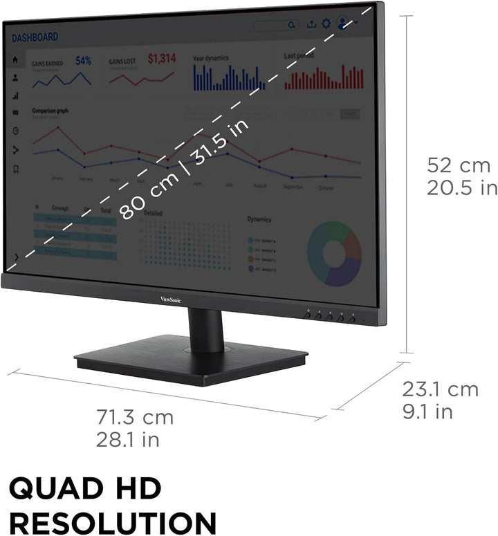 ViewSonic VS3225-2K Monitor QHD 1440p IPS de 32 pulgadas con HDMI,...
