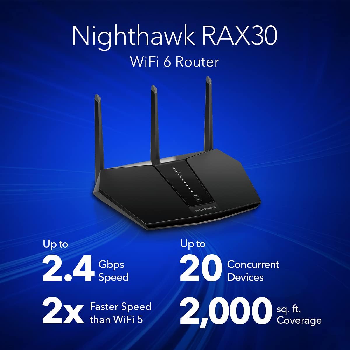 NETGEAR Nighthawk Router WiFi 6 (RAX30) Router Gigabit de doble ban...
