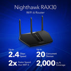 NETGEAR Nighthawk Router WiFi 6 (RAX30) Router Gigabit de doble banda de 5 flujos AX2400