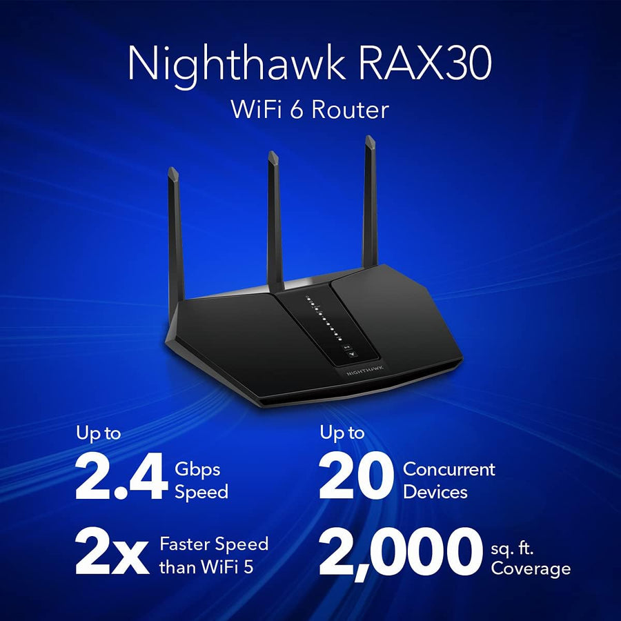 NETGEAR Nighthawk Router WiFi 6 (RAX30) Router Gigabit de doble ban...