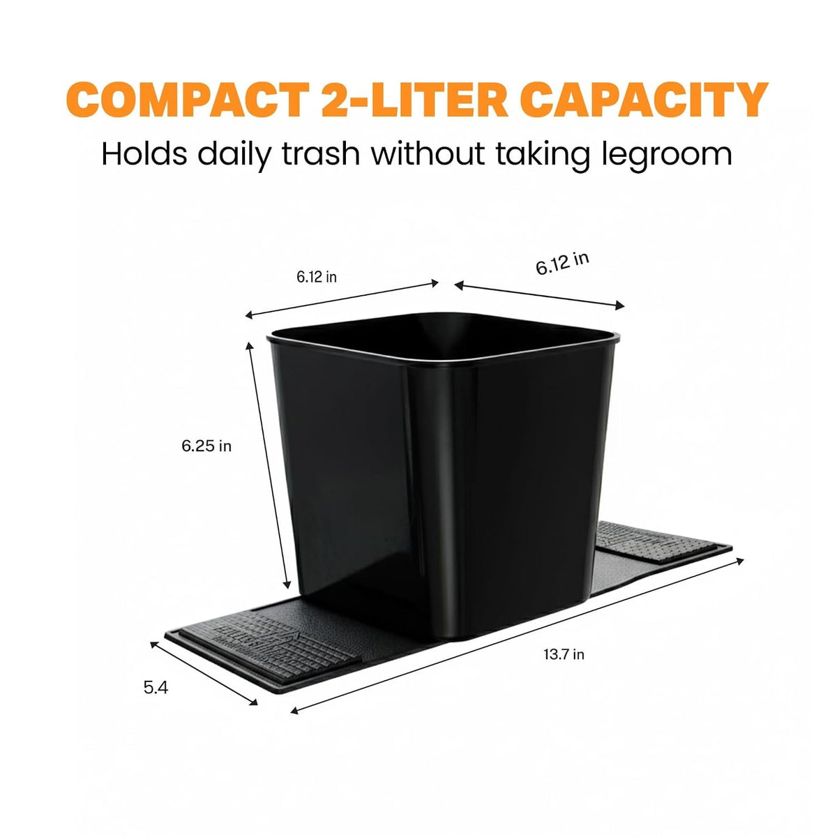 Cubo de Basura para Coche Impermeable Compacto con Aleta de Estabilidad, Base Antideslizante, Porta Basura Portátil para Coches, Camiones, SUV, Minivans, Organizador de Auto con Bolsas de Basura