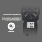 BT-100APP Anemómetro con Bluetooth Inalámbrico, Medidor de Velocidad del Viento Digital de Mano para Frio del Viento, Velocidad del Aire, Temperatura, Galga de Anemómetro de Vana