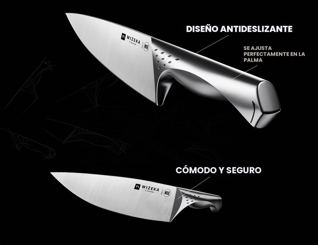 Juego de cuchillos de cocina, juego de 15 piezas con afilador
