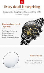 OLEVS Relojes para mujeres de negocios, con diamante, pulsera de acero inoxidable, fecha, impermeable, tono bicolor para mujer