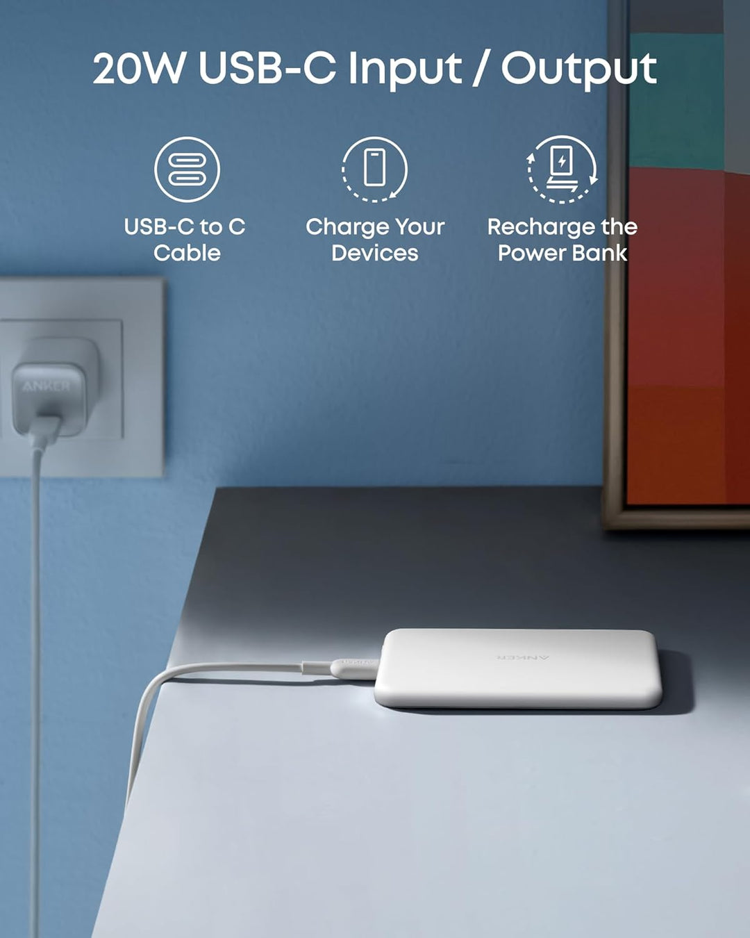 Anker MagGo Power Bank, Paquete de Batería Magnética Ultradelgada d...
