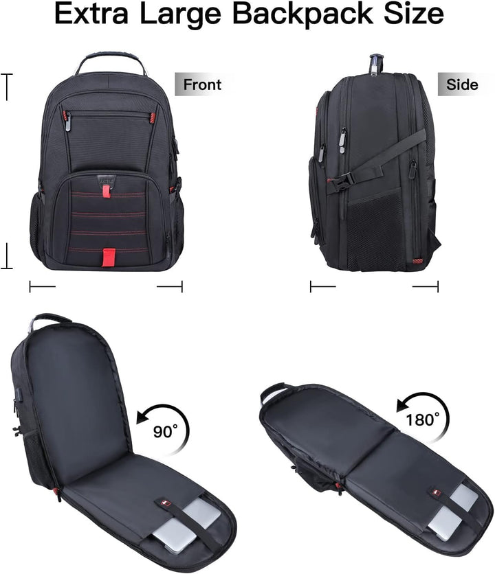 Mochila extra grande de 18.4 pulgadas, mochilas de viaje para portá...