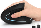 Lekvey Ratón ergonómico vertical inalámbrico recargable USB-C, negro