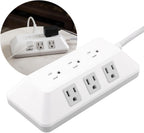 Regleta con protector contra sobretensiones GE, cable de extensión trenzado de 6 pies