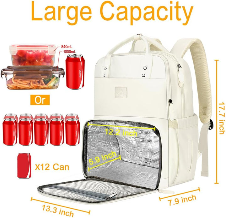 MATEIN - Mochila para mujer con fiambrera, mochila de 17 pulgadas c...