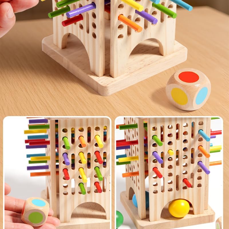 Juego de palos de madera 3 en 1 para niños juego de bola