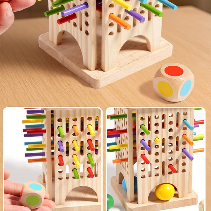 Juego de palos de madera 3 en 1 para niños juego de bola