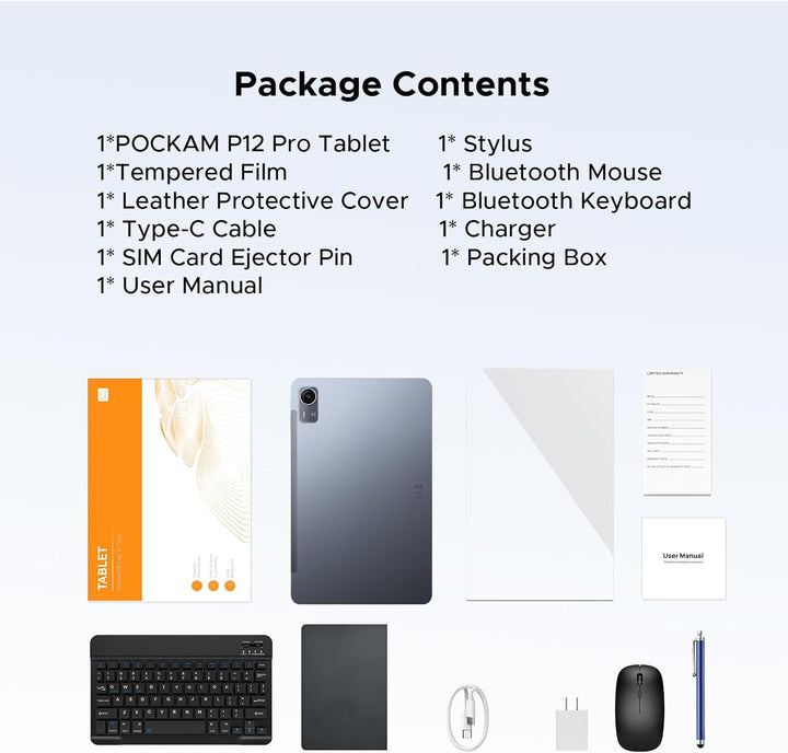 POPUX Tablet Android 12 Pulgadas 2.4K 120Hz, P12 Pro Android 16 Tab...