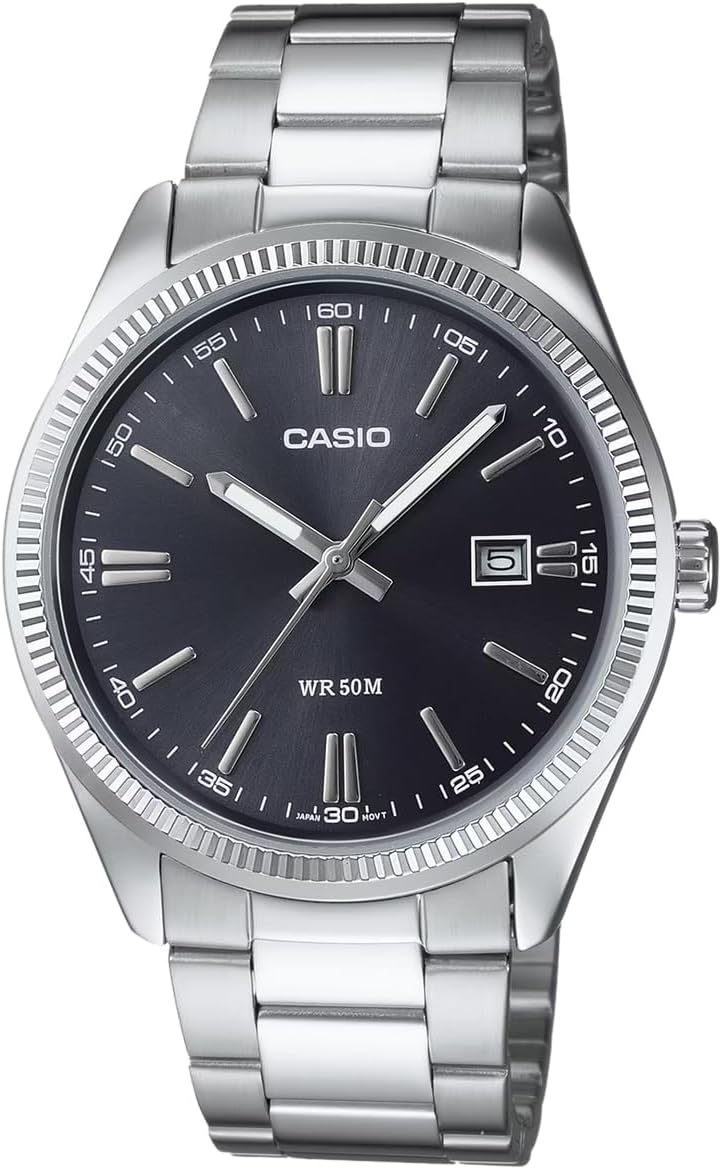 Casio MTP1302D-1A1 Reloj de esfera negra, color negro