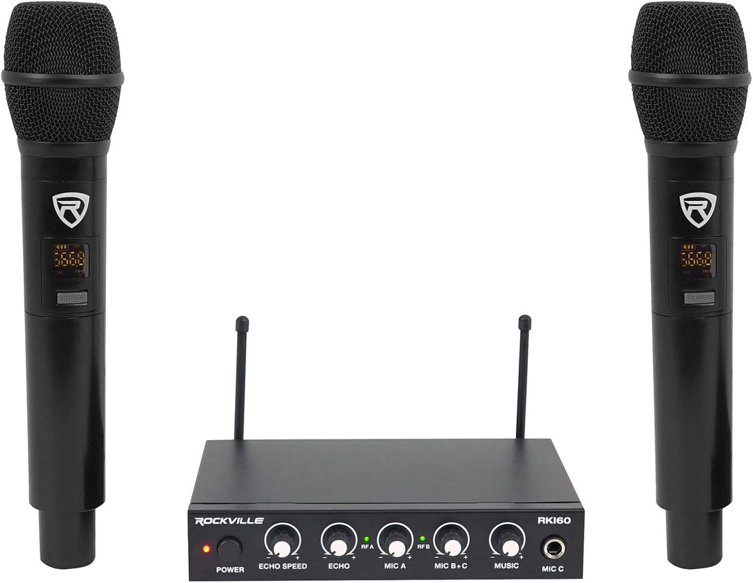 Rockville RKI65BT - Micrófono inalámbrico UHF dual interfaz de kara...