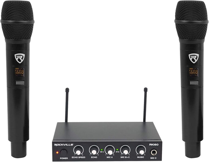 Rockville RKI65BT - Micrófono inalámbrico UHF dual interfaz de kara...