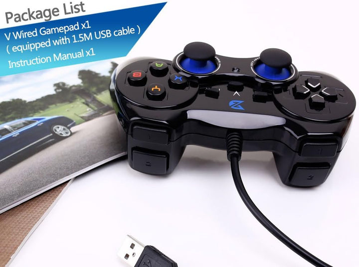 ZD-V control de juegos cableado con USB color negro para
