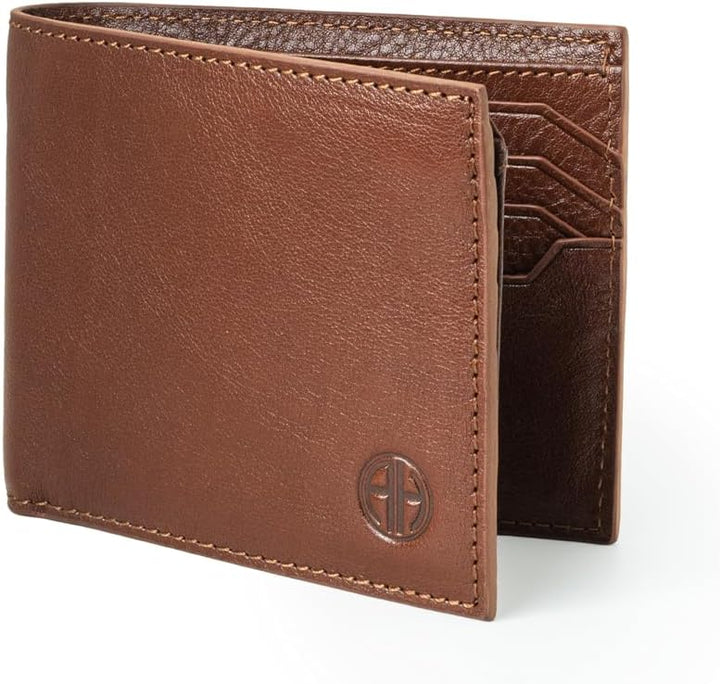 AZURAHIDE ALTO Carteras de cuero plegable para hombre, piel curtida...