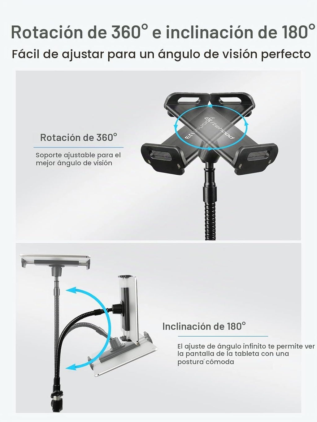 elitehood Piso ajustable del soporte del iPad de 72in, soporte resistente
