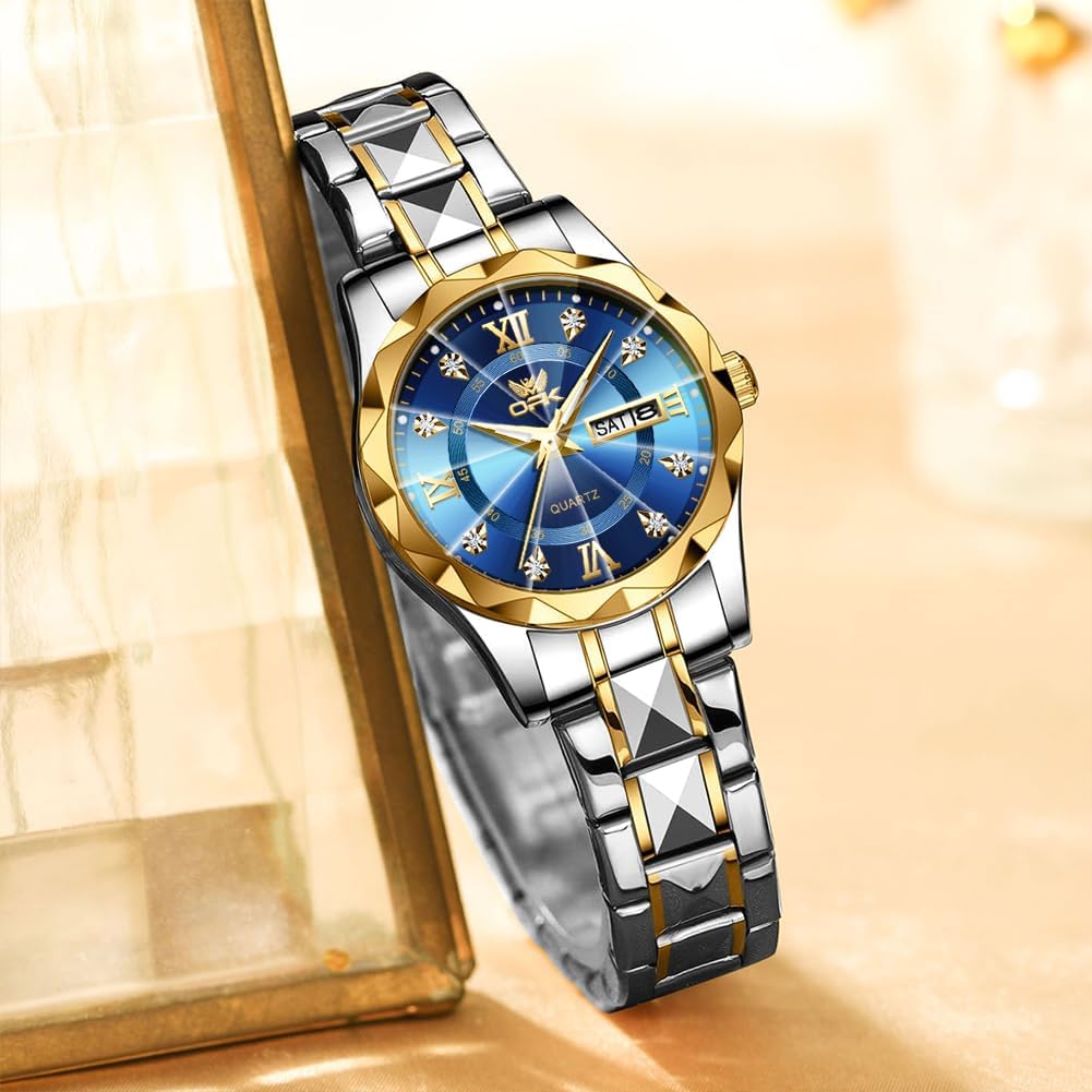 OPK Relojes para Mujer Estilo Business, Reloj Femenino con Correa de Acero Inoxidable, Reloj de Muñeca para Damas