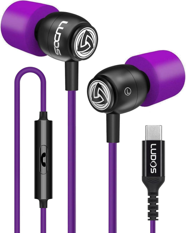 LUDOS Clamor USB C Auriculares para iPhone 16 15 Pro Max Plus iPad...
