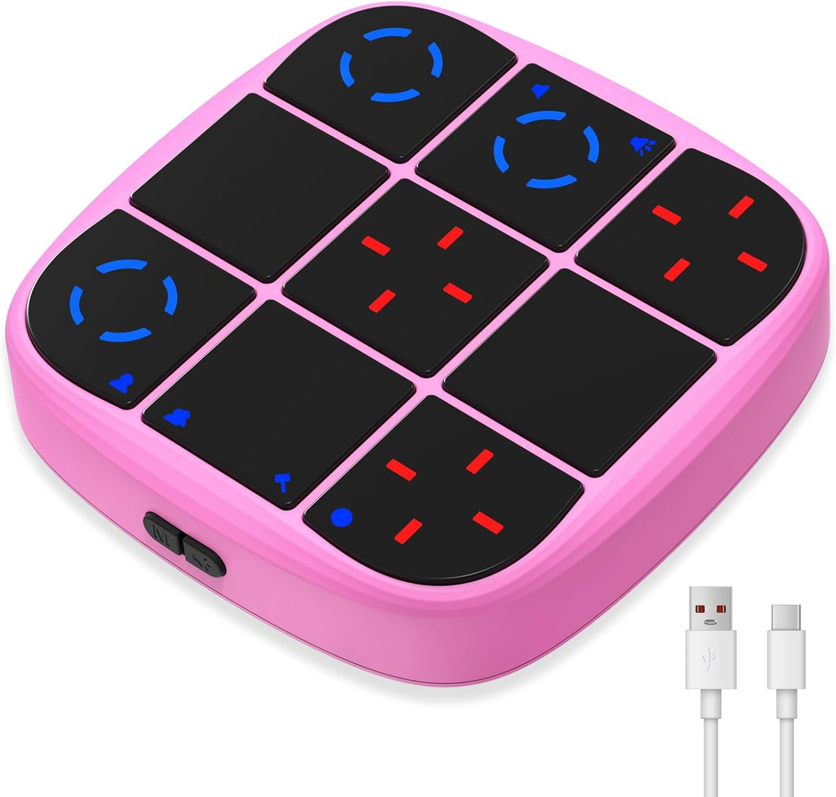 KOQQQ Juego de pernos recargables Tic-Tac-Toe, consola de rompecabezas de mano mejorada 4 en 1, juego de memoria educativo electrónico, juegos de mesa portátiles de viaje en automóvil para niños y