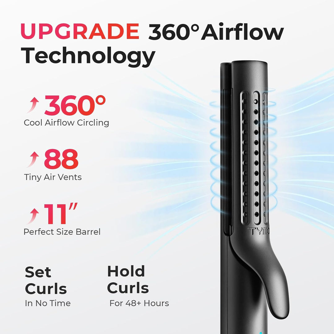 TYMO Airflow 2.0 - Plancha plana para cabello corto, rizador de tit...