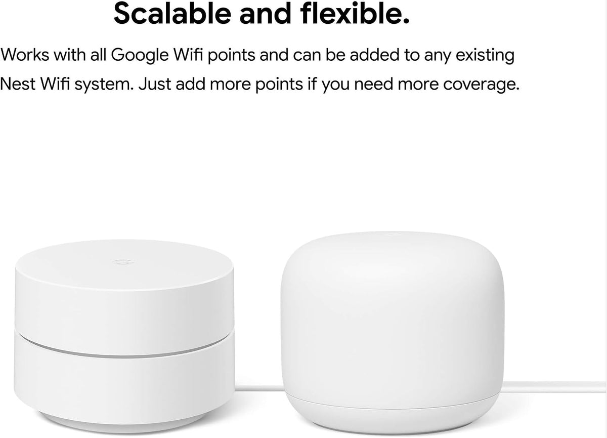 Google WiFi AC1200 - Sistema WiFi de malla - Enrutador WiFi - Cobertura de 3000 pies cuadrados - Paquete de 2
