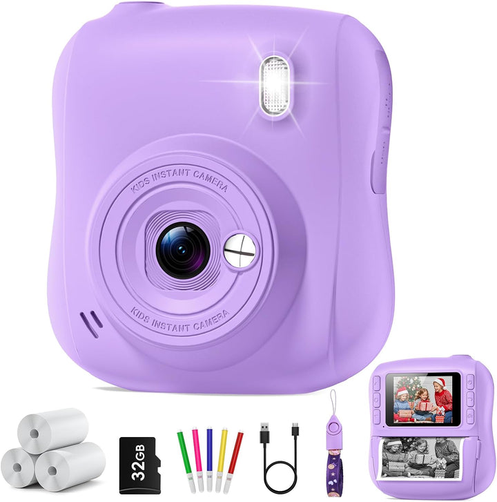 Cámara de impresión instantánea para niños, regalos de Navidad y cu...