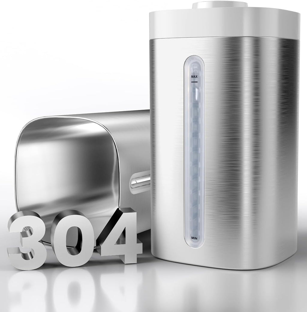 Jack & Rose Humidificador de acero inoxidable, fácil de limpiar, apto para lavavajillas, humidificadores de niebla fría para dormitorio