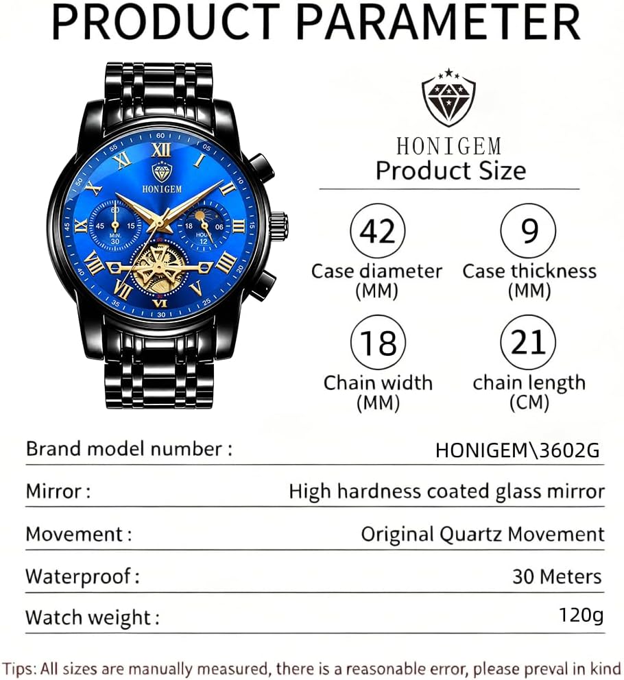 Relojes de negocios de cuarzo de acero inoxidable de cara grande de
