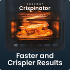 Chefman Freidora de aire Crispinator 7 en 1 con capacidad de 8 cuartos de galón, temperatura máxima de 450 °F y tecnología TurboFry Pro para resultados rápidos y uniformes, hornear, asar, deshidratar, ventana de visión, cesta antiadherente con revestimien