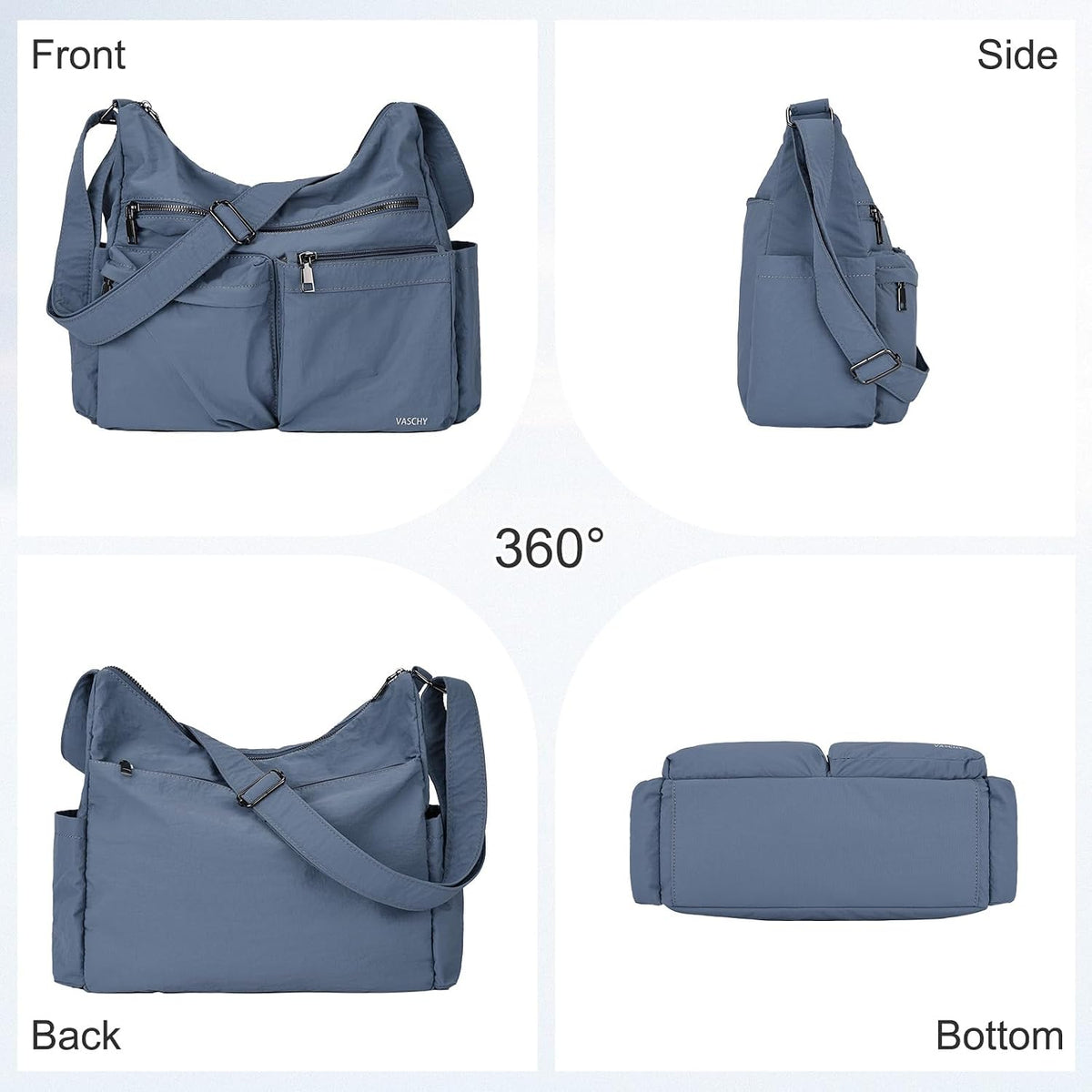 VASCHY Bolso bandolera cruzado para hombre y mujer con bloqueo RFID