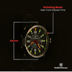 Reloj Smith & Wesson Emissary Swiss Tritium H3 para hombre, caja y correa de acero inoxidable, bisel giratorio, relojes militares duraderos para hombre, 44mm, relojes analógicos para hombre, reloj de