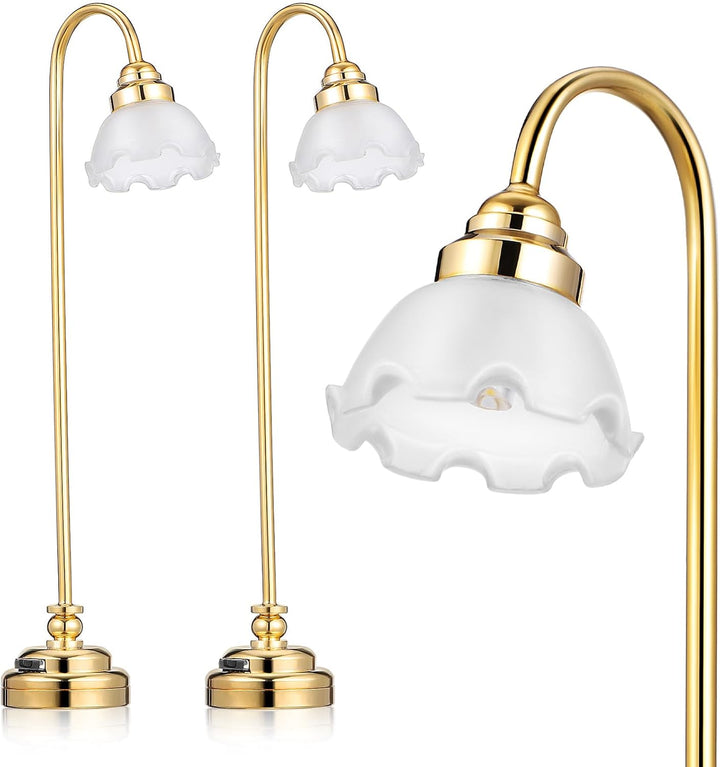 Toyvian 2 lámparas en miniatura para casa de muñecas, luces de casa...