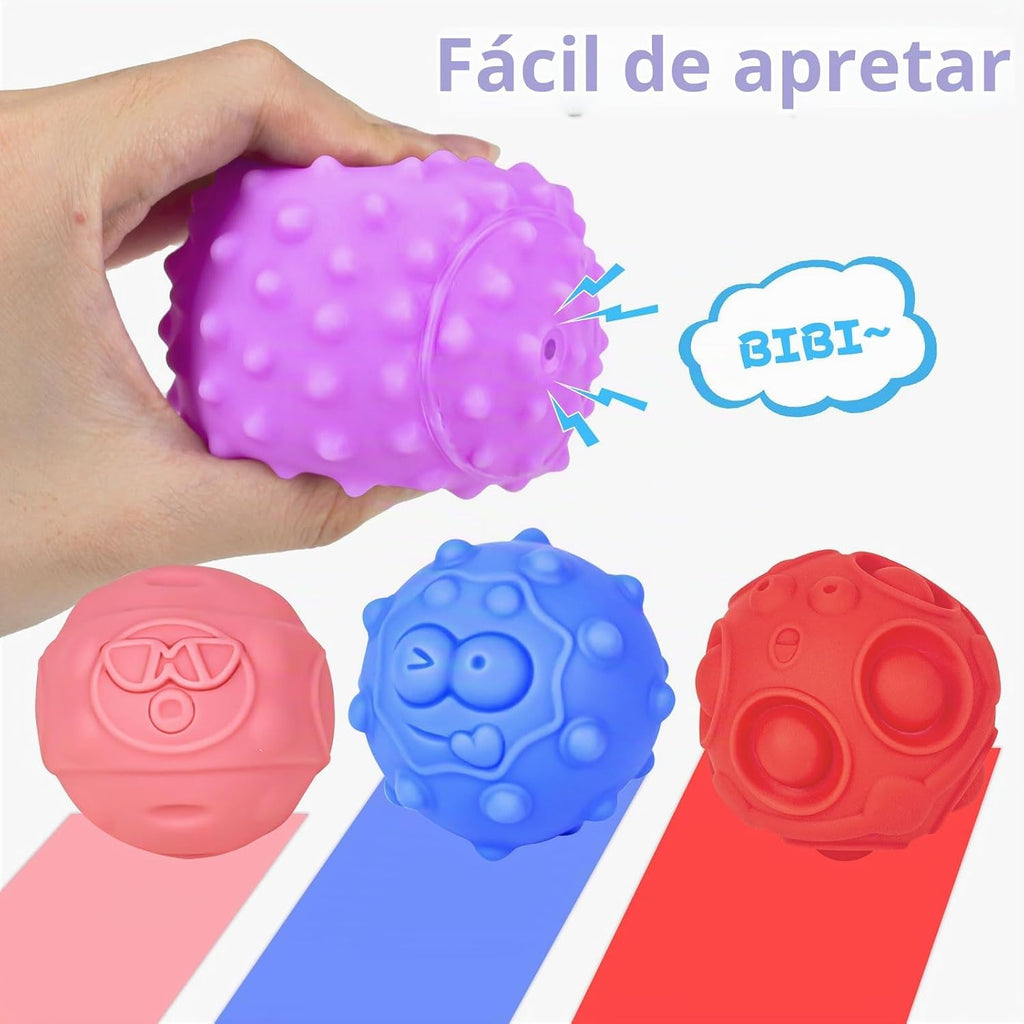 Paquete de 24 bolas sensoriales suaves Montessori juguetes para bebés y