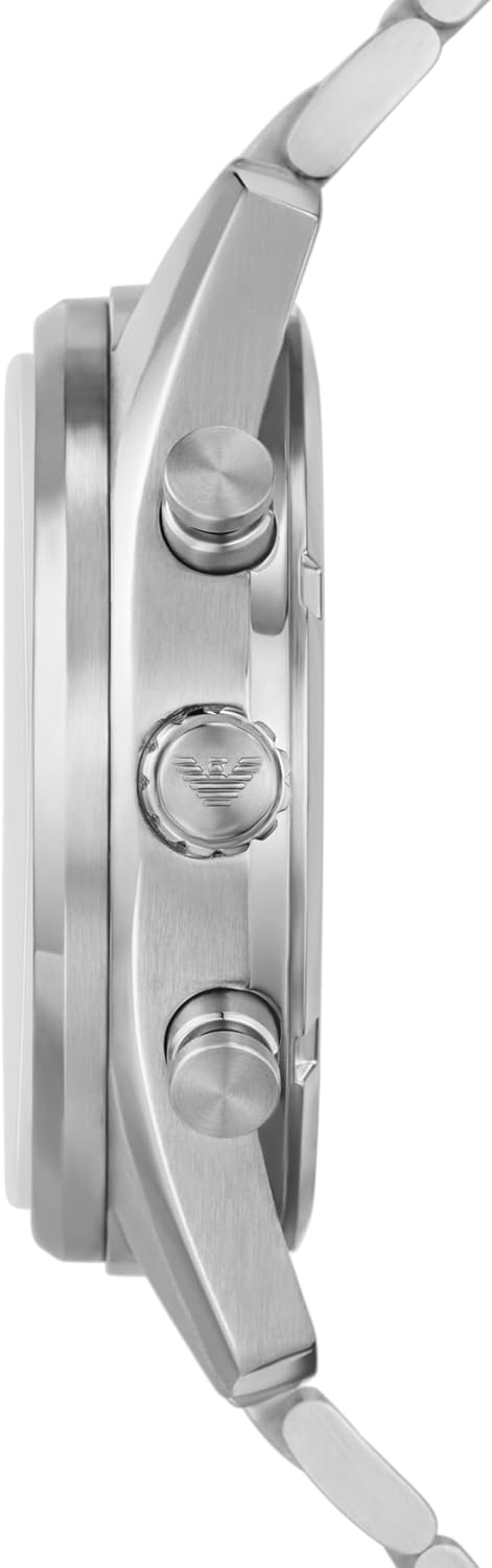 Emporio Armani Reloj cronógrafo para hombre con correa de acero inoxidable o cuero; reloj de vestir para hombre
