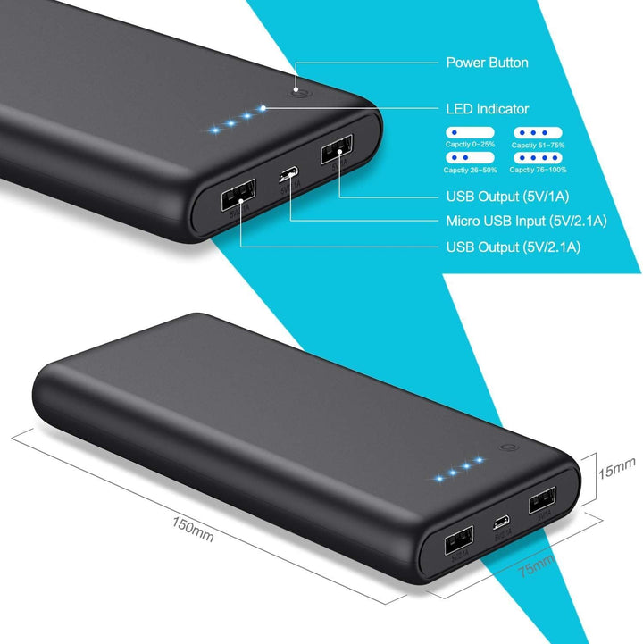 Cargador portátil de 26800 mAh, batería externa para teléfono celul...