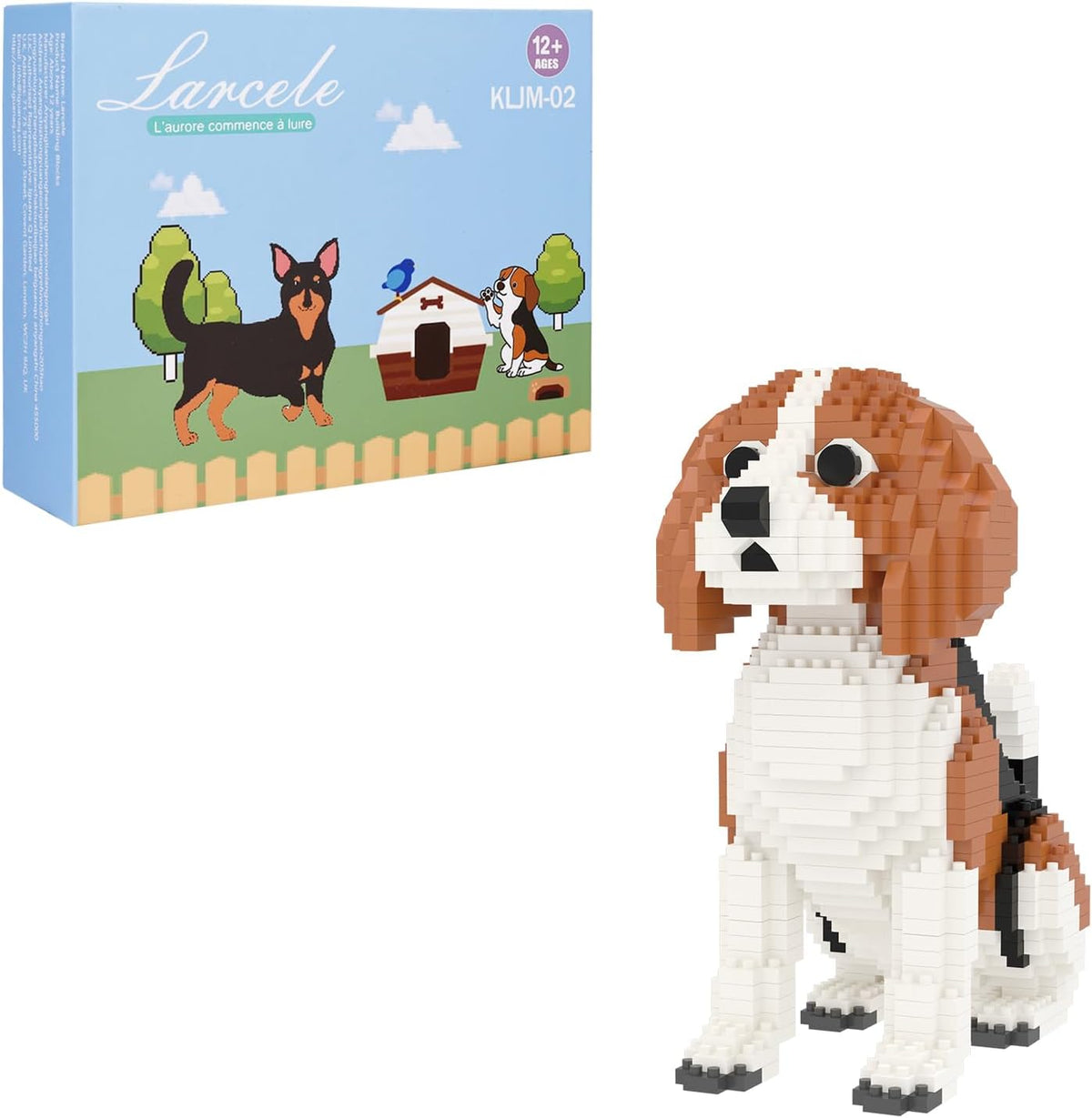 Larcele Juego de Micro Bloques de Construcción, Mini Ladrillos de Juguete de Construcción DIY para Mayores de 12 Años, 964 Piezas KLJM-02 (Beagle)