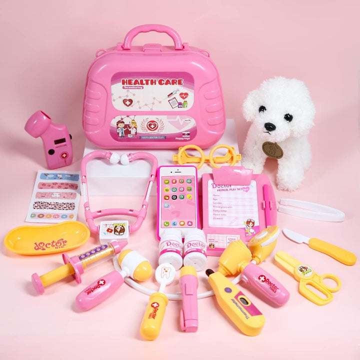 Meland Kit de médico de juguete para niñas, juego de doctor con fun...