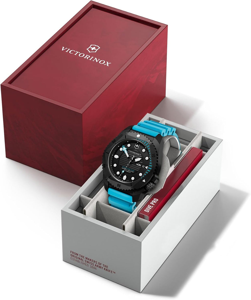 Victorinox Reloj Dive Pro Automático Negro Titanio Azul Correa De Caucho 1.693 in - 242071