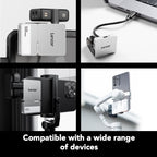 Lexar Go Hub portátil, cuatro puertos tipo C, USB 3.2 Gen 2, 4 puertos, Solo concentrador