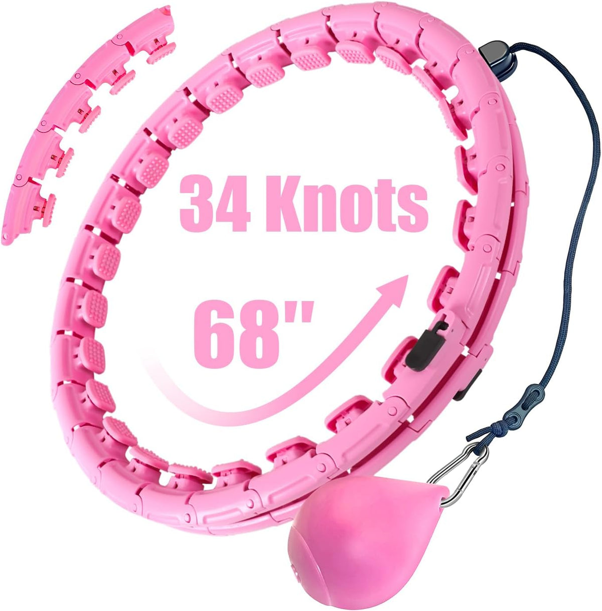 OurStarry - Aro de Ejercicio con Peso de 34 Nudos de Tamaño Grande, Anillo Inteligente de Cintura para Pérdida de Peso en Adultos