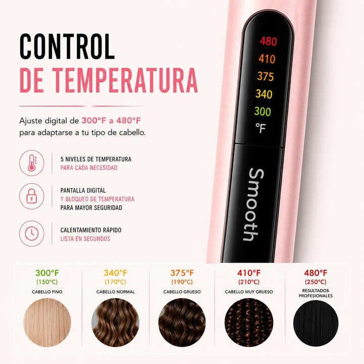 Plancha de cerámica para el cabello, planchas flotantes de 1¼ pulga...