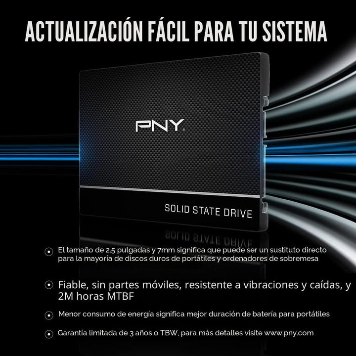 PNY CS900 500GB 3D NAND 2.5" SATA III Unidad interna de estado...