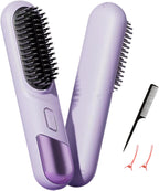 Kylara Go Brush Pro - Cepillo alisador de pelo corto con calentamiento rápido, Púrpura lavanda