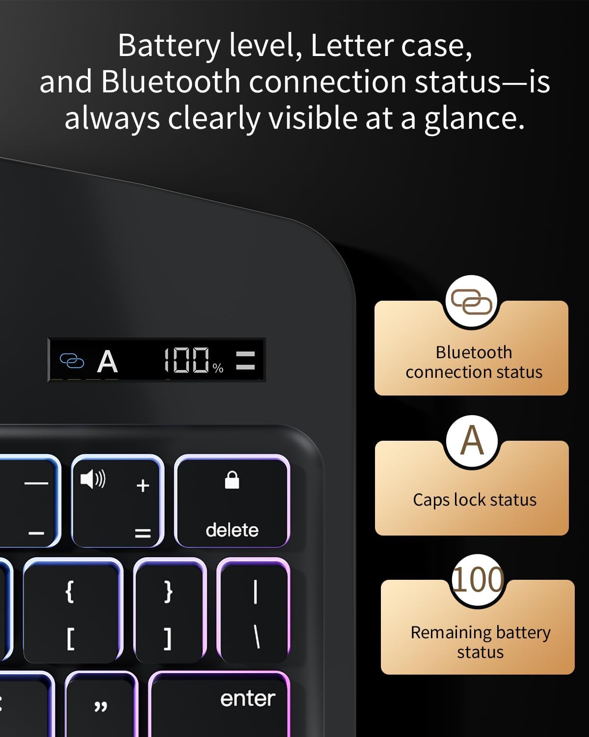Funda de teclado Bluetooth inalámbrica de 360 ° para iPad Air de 13