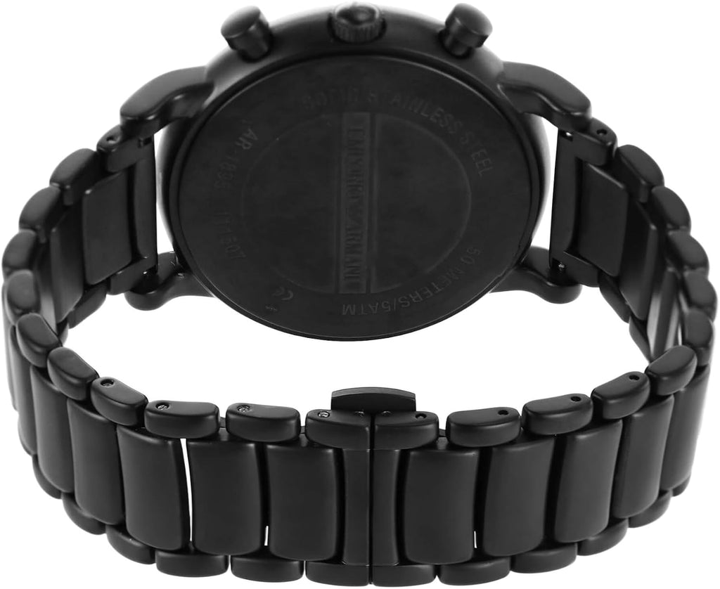 Emporio Armani Reloj para hombre, movimiento cronógrafo y caja de 1.811 in con correa de acero inoxidable, cuero o silicona