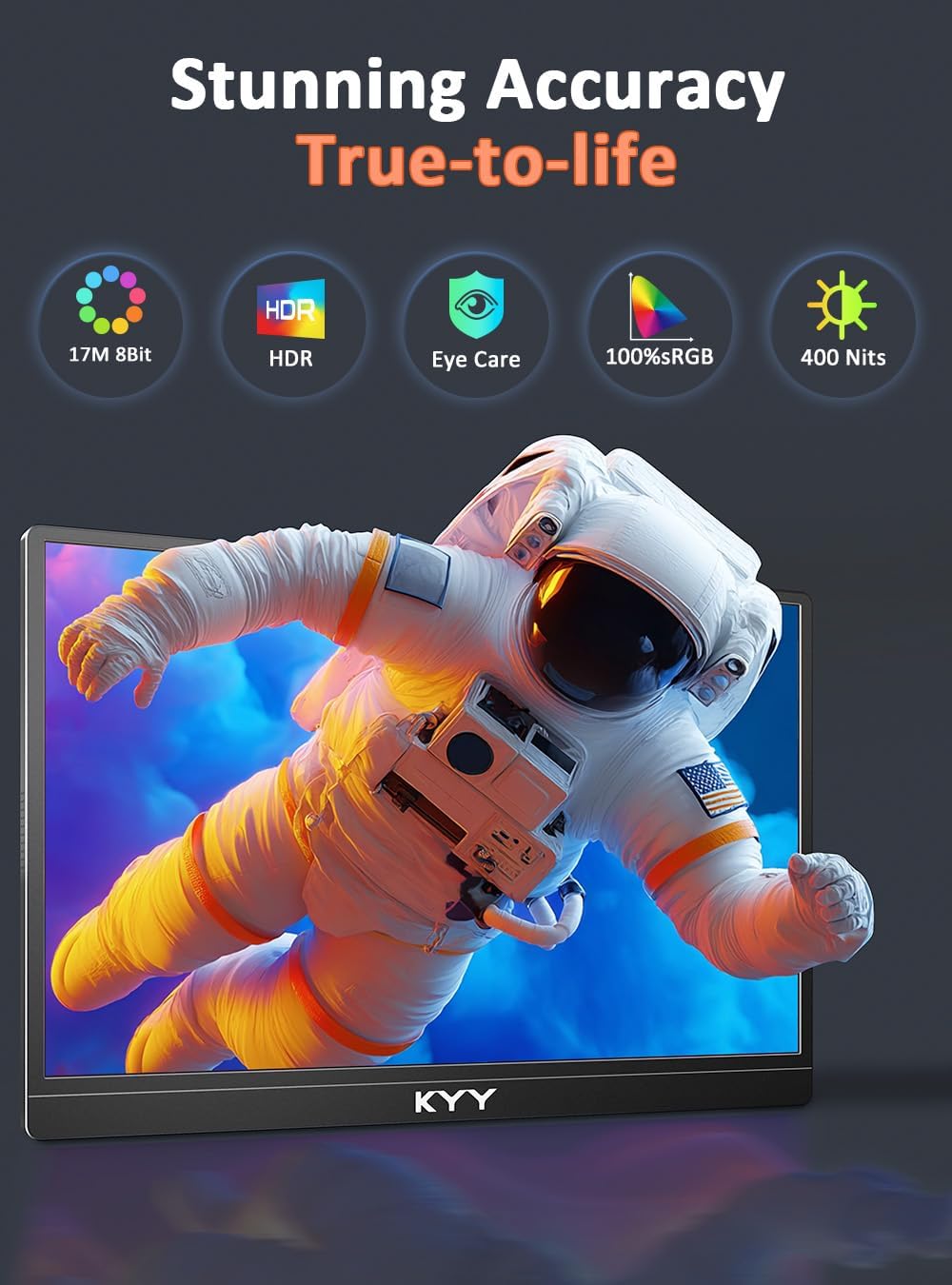 KYY Monitor portátil 4K de 15.6" Monitor portátil para portátil...