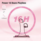Boean Auriculares Bluetooth, auriculares inalámbricos con 16 horas Bluetooth 5.3, Rosa