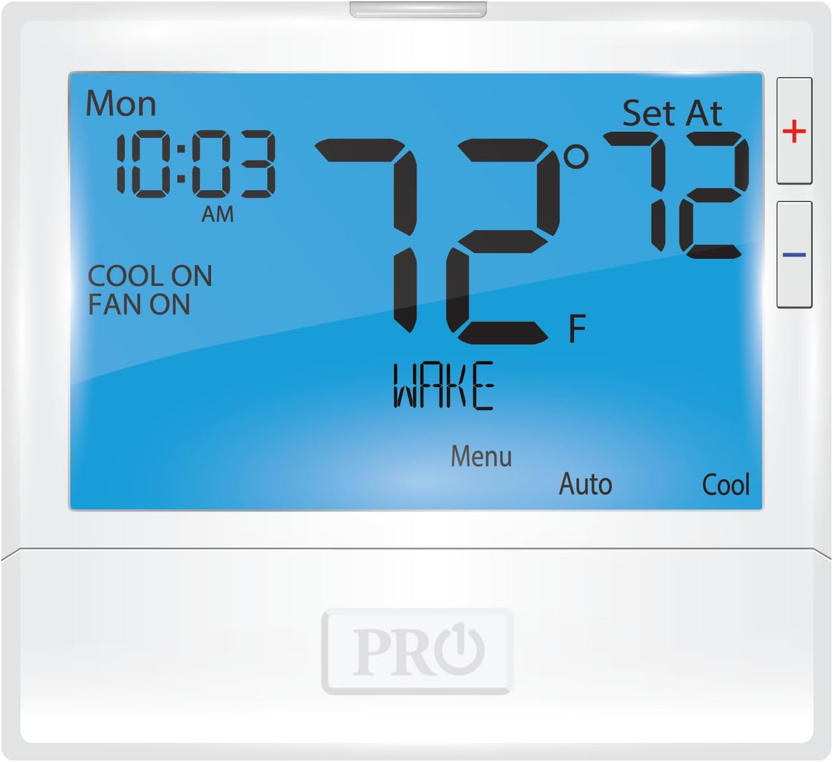 PRO1 T805 Termostato de pared programable de una sola etapa para sistemas convencionales de 1 calor/1 frío, termostato digital convencional para el hogar
